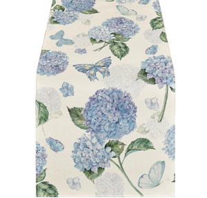Camino de Mesa al por Mayor, de Lino, con Estampado de Flores de Primavera/Verano y Hojas de Eucalipto, para Decorar la Mesa del Comedor - Product Image 1