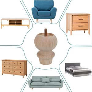 Pieds de meubles <span class=keywords><strong>en</strong></span> <span class=keywords><strong>bois</strong></span> massif sculptés <span class=keywords><strong>en</strong></span> <span class=keywords><strong>bois</strong></span> d'hévéa américain, pieds carrés, pieds <span class=keywords><strong>en</strong></span> forme de calebasse, capitales de colonnes romaines - Product Image 4