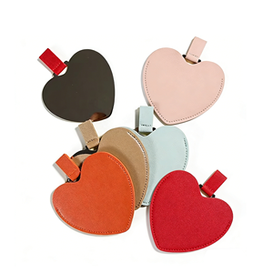 <span class=keywords><strong>Espejo</strong></span> de Maquillaje de Bolsillo con Forma de Corazón, Giratorio, con Cubierta de Cuero PU y Logotipo Personalizado, Mini <span class=keywords><strong>Espejo</strong></span> de Acero Inoxidable, Marca Privada - Product Image 5