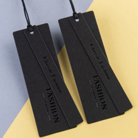 Etiquetas Colgantes Personalizadas Premium Negras Ecológicas para Ropa, con Logotipo Grabado, Papel Texturizado Especial, para Prendas de Marca de Lujo