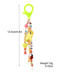 Tas liontin gantungan kunci huruf populer hadiah pasangan Aksesori plastik lucu - Product Image 3