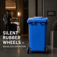 Conteneur à déchets 240L personnalisable pour jardin extérieur, en plastique HDPE épaissi, anti-corrosion, anti-poussière, avec couvercle hermétique facile à nettoyer et frein.