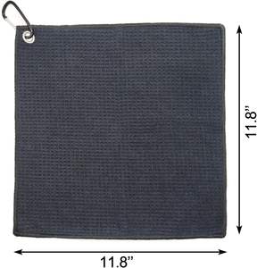 Custom Premium Golf Towel with Carabiner <b>Clip</b> Absorbent Microfiber Waffle Golf Towel <b>for</b> Cleaning Golf Ball Club Putter Iron - Product Image 5