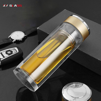 Produk klasik Modern Infuser teh Olahraga termal aman kaca botol air teh
