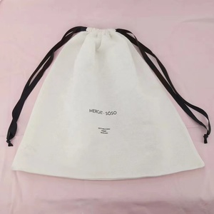 Sac de shopping promotionnel en coton et lin, grand format, imprimé avec logo personnalisé, sac de rangement solide réutilisable en mousseline pour chaussures et sous-vêtements - Product Image 3