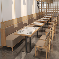 Moderne Maßgefertigte Café-Sitzbank Restaurant-Sofa Tische und Stühle Sets Rattan Restaurant-Sitzgruppe für Kaffeehäuser