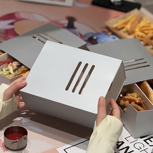 Boîtes à hamburger, <span class=keywords><strong>sandwich</strong></span> et <span class=keywords><strong>poulet</strong></span> frit jetables, rigides, biodégradables, recyclables, <span class=keywords><strong>de</strong></span> qualité alimentaire, avec logo personnalisé, en carton <span class=keywords><strong>blanc</strong></span> - Product Image 3