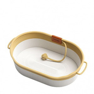 Lit pour chat en osier, toute l'année, semi-fermé, extra large, parfait pour les chatons, idéal pour se rafraîchir en été, tressé - Product Image 1