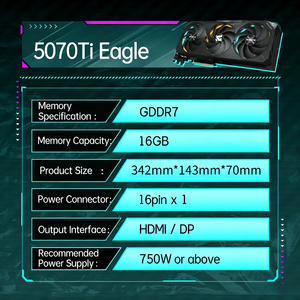 NOUVEAU GPU GeForce RTX 5070Ti GAMING OC 16 Go GDDR7 256 bits Trois ventilateurs Effet lumineux RGB Composants d'ordinateur de jeu de bureau Prise en charge D - Product Image 2