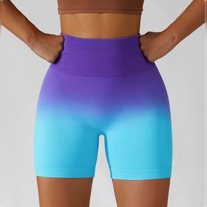 Yoga Workout liền mạch Ombre quần short với eo cao mông xác định phù hợp với Bốn cách căng và độ ẩm Wicking vải - Product Image 1