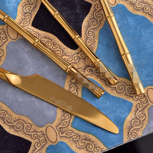 Luxurious Hot Selling European Style Rings Silver Stainless Steel Cutlery <b>Set</b> 304 Stainless Steel <b>Flatware</b> <b>Set</b> - Product Image 4