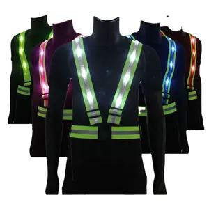 Hot Sale Nylon Material ABS Buckle LED Safety Reflective Vest, Reflective Belt/