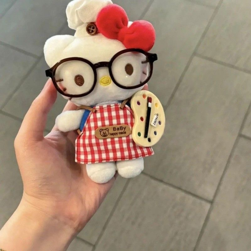 แว่นตาสีดำ-ผ้ากันเปื้อนลายสก็อตสีแดง-ชุดช่างทาสี