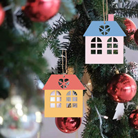 Décorations en bois multi-occasions pour Noël, Thanksgiving, mariages et fêtes Pièces en bois découpées au laser en forme de maison non finies