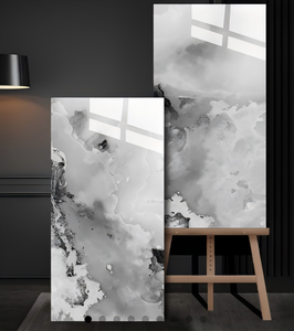 Piastrelle in Gres Porcellanato Effetto Marmo Grigio con Venature Dinamiche, Antiscivolo e Antibatteriche, Lucide 600x1200mm per Bagno e Soggiorno - Product Image 1
