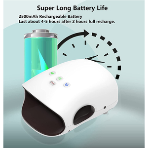 Masseur de main sans fil avec chaleur, compression 360°, 4 têtes et 3 modes, batterie 2500 mAh pour soulager l'arthrite et le syndrome du canal carpien - Blanc - Product Image 3