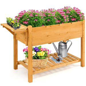 Boîte de jardinière de lit de jardin surélevée en <span class=keywords><strong>bois</strong></span> avec pieds support de lit de culture de légumes en <span class=keywords><strong>bois</strong></span> jardinière de jardin pour l'extérieur - Product Image 3