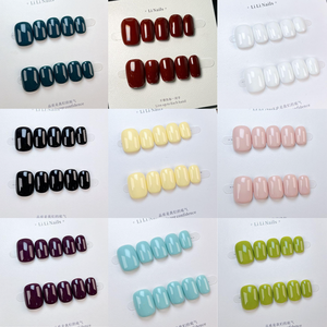 Ongles artificiels faits à la main 10pcs faux ongles conseils réutilisables carrés décorer conception pour les doigts - Product Image 2