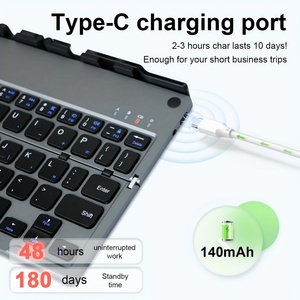 <span class=keywords><strong>คีย์บอร์ด</strong></span>พับได้ BT แบบพกพาไร้สาย ชาร์จซ้ำได้ สำหรับ <span class=keywords><strong>iPad</strong></span> iPhone Android แท็บเล็ต แล็ปท็อป พีซี เดินทาง สำนักงาน - Product Image 5