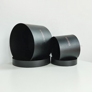 Tube cadeau d'entreprise noir avec marque Boîte cylindre pour bijoux noir rigide Emballage pour tube de bougie haut de gamme Timbre en aluminium pour affiche de luxe - Product Image 5