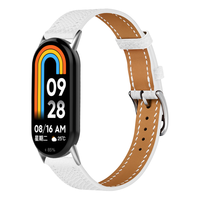BEEFLYPOWER Luxuriöses Leder-Atmungsaktives Zweifarbiges Armband für Mi Band 8/9/10 Smartwatch