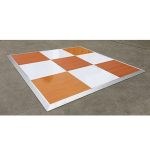 Plancher de danse portable en bois blanc et bois clair, 1x1m, léger - Product Image 2