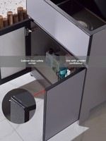 Meuble sous-évier moderne modulaire en acier inoxydable et aluminium spatial, intégré pour balcon, buanderie, cuisine et salle de bain - Meuble de salle de bain pour appartement, évier de cuisine de luxe