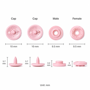 Boutons-<span class=keywords><strong>pression</strong></span> en POM pour tissus, attaches pour vêtements d'enfants, textiles, articles pour bébés, bavoirs, grenouillères et bodys - Product Image 4