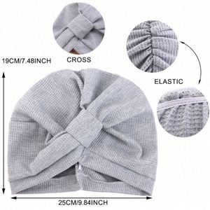 Fashion Waffle Pre <b>Tied</b> Headwrap European American Style Solid Color Multifunction Stretch Cotton Inner Hijabs Bonnet for Ladies - Product Image 4