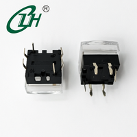 Interruptor Táctil Momentáneo de 12x12mm, Micro Botón Pulsador Pequeño con LED RGB, Interruptor Táctil con Terminal DIP Enchufable y Tapa de Cristal