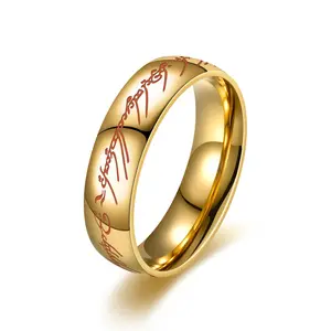 迷人的钛钢发光魔法戒指指环王启发性别中性潮人手饰品