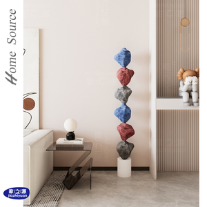 Escultura de <span class=keywords><strong>Piso</strong></span> de Acero y Vidrio Azul Home Source, Decoración de Estilo Nórdico para Sala de Estar, Comedor, Estudio, Tienda, Oficina de Ventas - Product Image 4