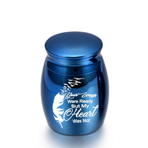 Petites urnes commémoratives pour animaux de compagnie, Mini urnes de crémation humaine avec plumes gravées-vos ailes étaient prêtes mais mon cœur ne l'est pas- - Product Image 6