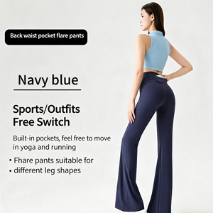 High Waist Flare <b>Yoga</b> <b>Pants</b> <b>with</b> <b>Pocket</b>, 3 Lengths, Butt Lifting - Product Image 4