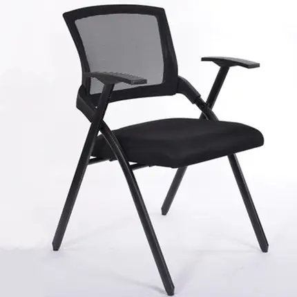 Chaises de bureau pliante en cuir design en plastique chaise d'occasion avec bloc d'écriture chaise de prix pour salle de conférence