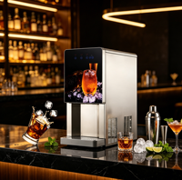 Machine à glace et à eau 2-en-1 en acier inoxydable avec finition métallique brossée de qualité alimentaire pour comptoir de magasin de proximité