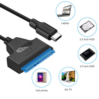 Pabrik Grosir USB 3.1 Tipe C untuk SATA 7 + 15P 22pin Pria HDD SSD Converter Adaptor Kabel Data