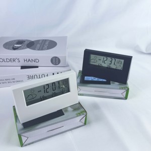 Reloj Despertador Digital LCD Transparente con Logotipo Personalizable, Diseño Moderno, Calendario Electrónico, Temperatura, para Sala de Estar y Cocina - Product Image 4