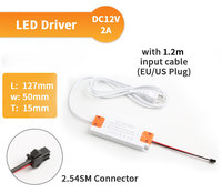 HCZLUX Alimentation à découpage LED ultra-mince pour armoire, 12V/24V DC, 1A/2A/3A/5A, entrée 100-240V, protection IP20