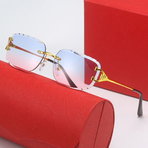 CART Nuovi <span class=keywords><strong>Occhiali</strong></span> <span class=keywords><strong>da</strong></span> <span class=keywords><strong>Sole</strong></span> Senza Montatura Quadrati <span class=keywords><strong>da</strong></span> <span class=keywords><strong>Donna</strong></span>, Stile Retrò Trendy Classico, Montatura in <span class=keywords><strong>Metallo</strong></span> di Alta Qualità - Product Image 3