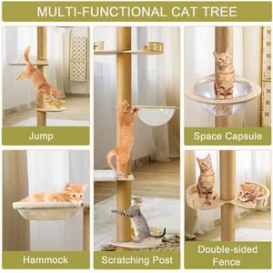Árbol rascador de madera y sisal para gatos, producto mayorista para mascotas - Product Image 5