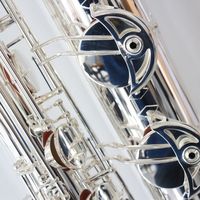 Professional Brass Silver-Plated Baritone Saxophone with EB Tone Woodwind Instrument Baritone Sax