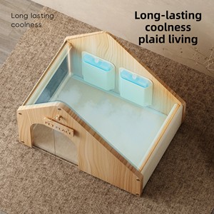 Caseta de Verano Climatizada de Madera Maciza y Casa de Hielo Refrigerante para Perros, Accesorios para Areneras - Product Image 3