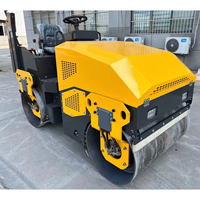 Vente flash : rouleau compresseur routier à double tambour de 1000 kg, diesel, hydraulique, à marche arrière, vibratoire, pour le compactage du sol