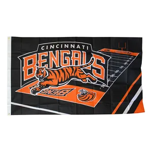 Individuelle NFL AFC Cincinnati Bengals Flagge beliebige Größe beliebiges Design einzeln doppelseitig bedrucktes Polyester-Sportverein-Flaggen-Banner