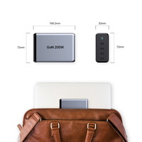 Pengisi Daya Cepat Multi Port Desktop Tommox 200W GaN PD 3.0, Stasiun Pengisian Daya Ponsel 4 Port untuk Laptop, iPad, iPhone