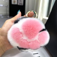 Porte-clés de voiture léger en peluche douce motif léopard avec patte de chaton, motif lapin de dessin animé mignon, breloque pour sac à dos, cadeau d'anniversaire