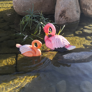 Decoración de estanque flotante de flamenco rosa hecha en fábrica, escultura artificial, adornos de agua flotante - Product Image 4