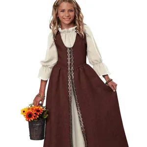 Halloween New Medieval Court Estilo Vestido Infantil Vestido Longo Kindergarten Stage Performance Traje