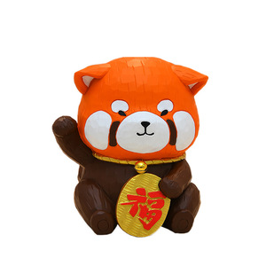 Little Panda Resin Ornament Red Panda Shape Artistic Home Decoration Craft for Living Room Desktop Gift - Product Image 5